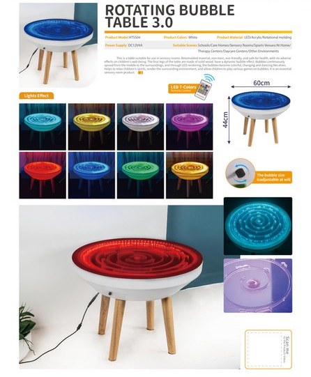 Spiral Bubble Flow Table Large