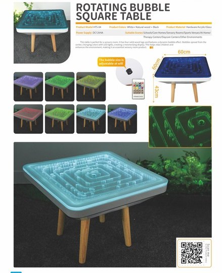 Square Spiral Bubble Flow Table