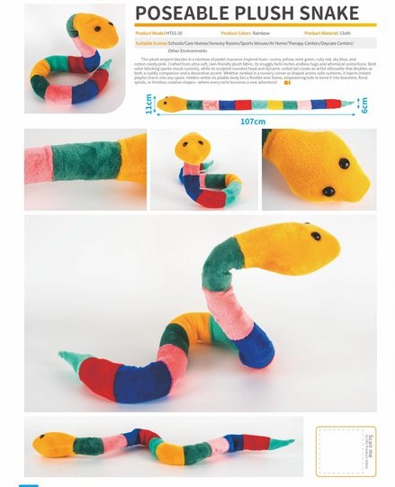 Posable Fluffy Snake Toy (Small)