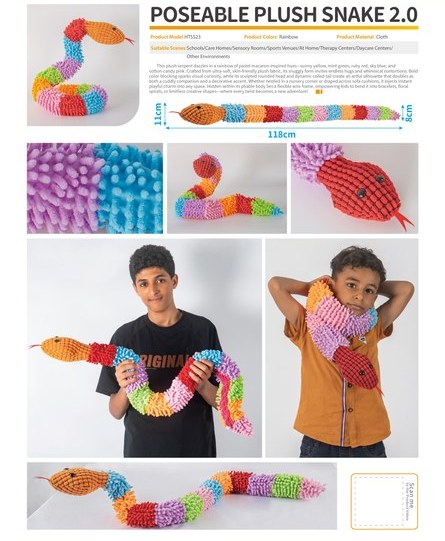 Posable Fluffy Snake Toy (Large)