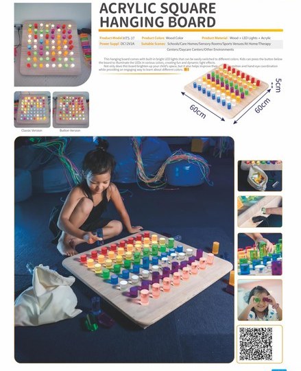 Wall Hanging Sensory Light Peg Wall (Square)