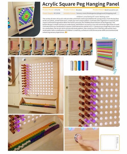 Wall Hanging Sensory Light Peg Wall (Square Advanced)